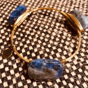 Bourbon and Boweties Blue Gemstone Bangle Bracelet